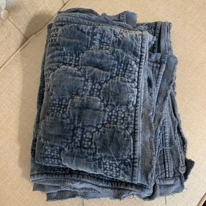 Pair of Pottery Barn Standard Shams Cobalt Blue Velvet